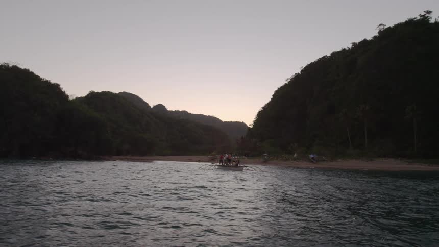 A boat is nearing the shore ahead