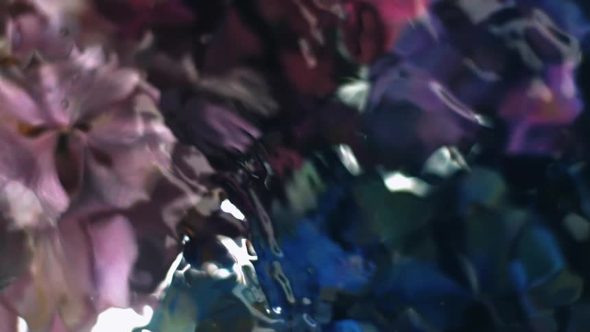 A moving surface of a transparent liquid
