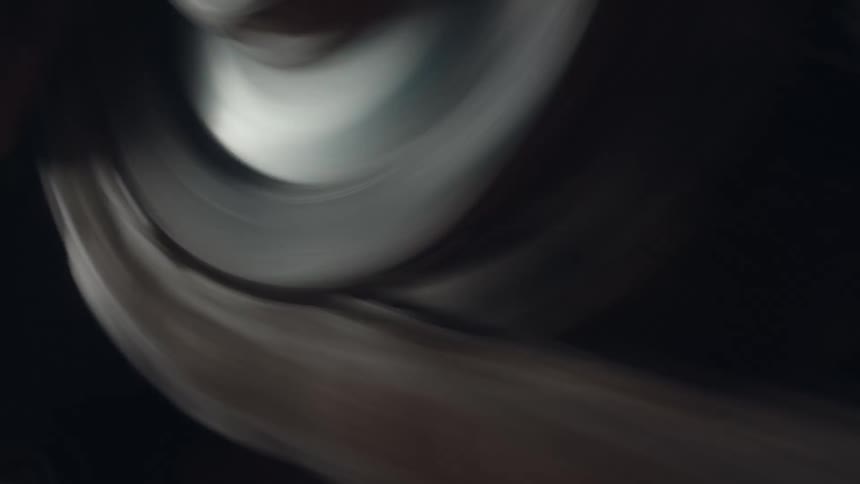 The chain moves spinning the wheel