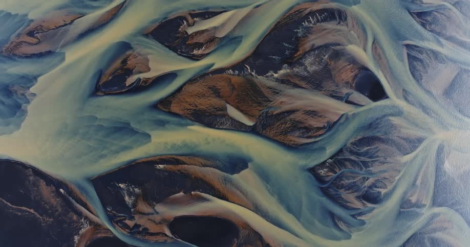 Artistic painting of colorful rivers