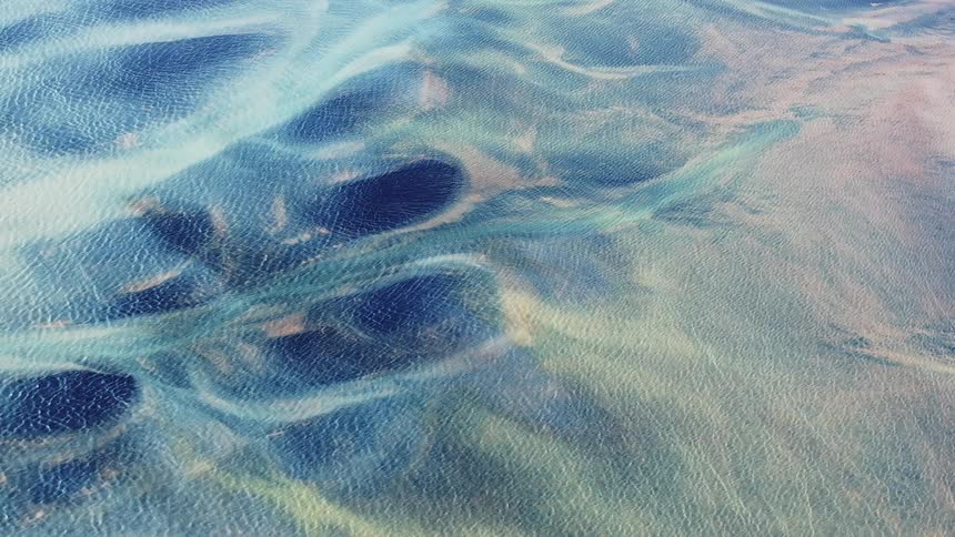 Colorful blue and yellow river