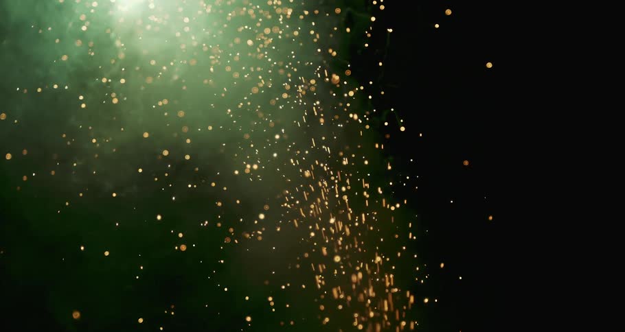 Confetti and fireworks display at night