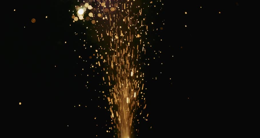 A dazzling fireworks display illuminates the night sky with bright and flashy bursts