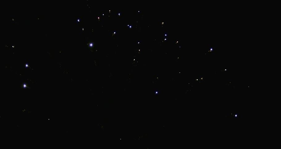 Large and colorful fireworks exploding in the night sky
