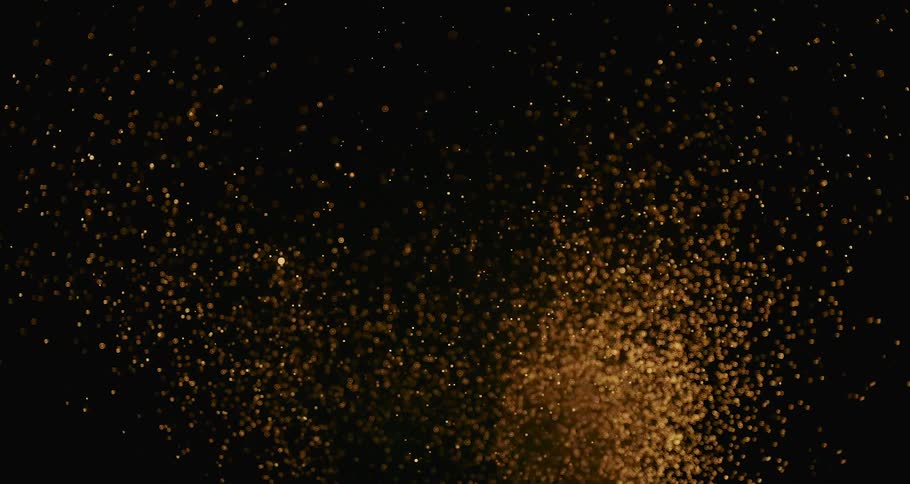Yellow sparks spray in the night