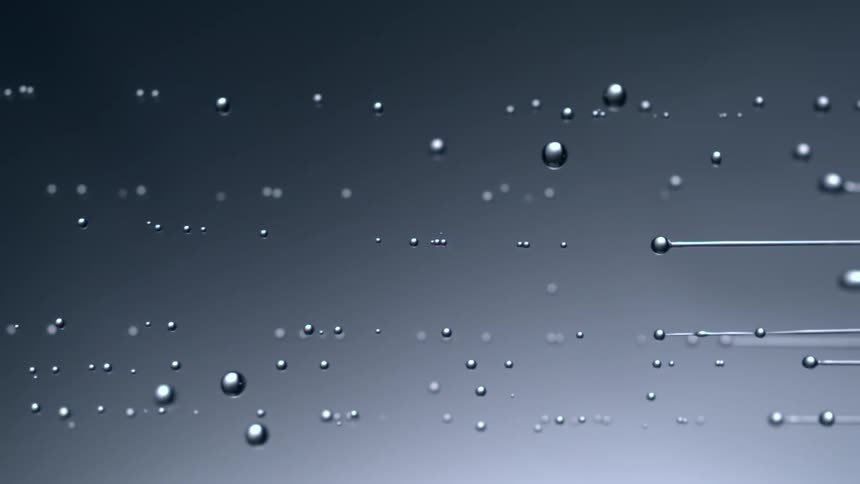 Water droplets move towards the left side