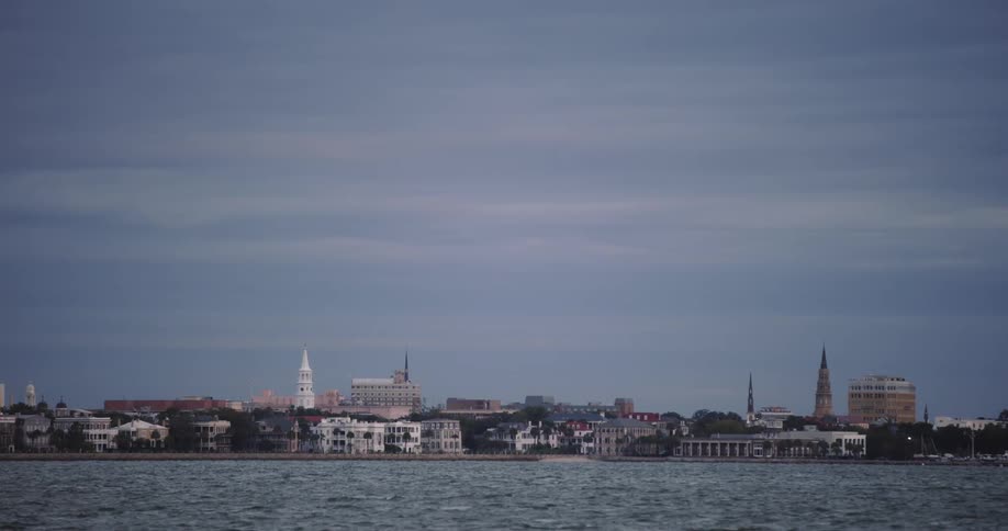 The city is by the shore