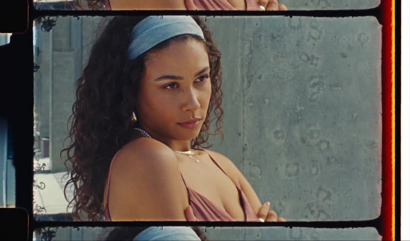 Portrait of a young woman modeling in an outdoor setting