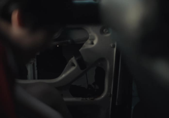 Father angrily starts car while son cries in the backseat