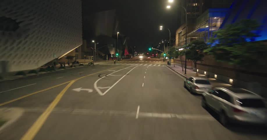 Panorama of a nighttime metropolis with skyscrapers