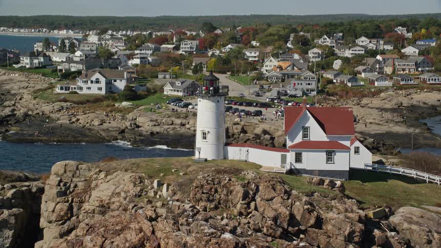Panorama of an urban city on a seaside peninsula