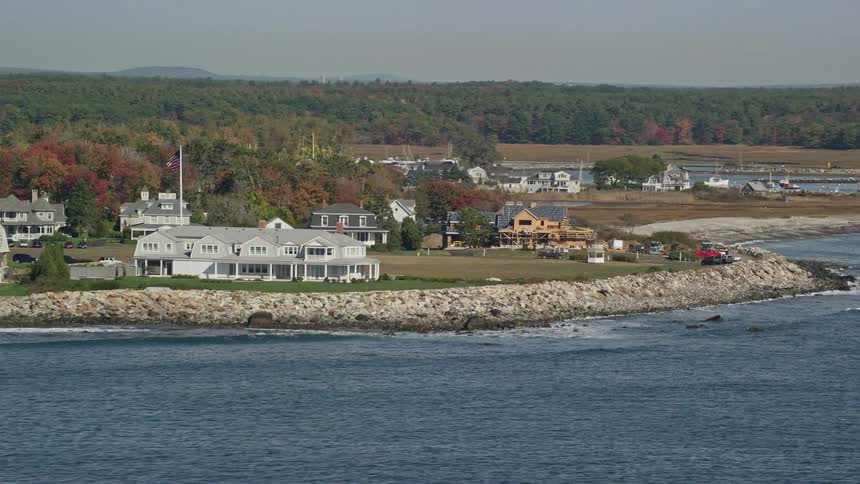 Homes line the shore line