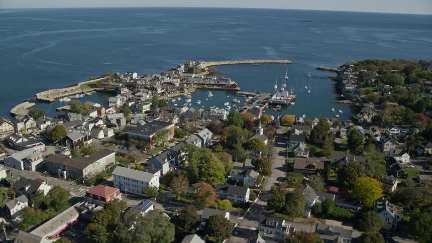 Skyline marina in a small coastal town