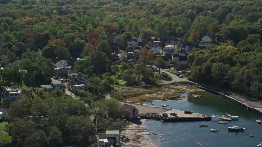 A residential area close to a lake that connects to the sea