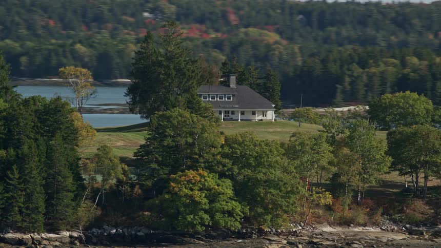 A single home is on the island
