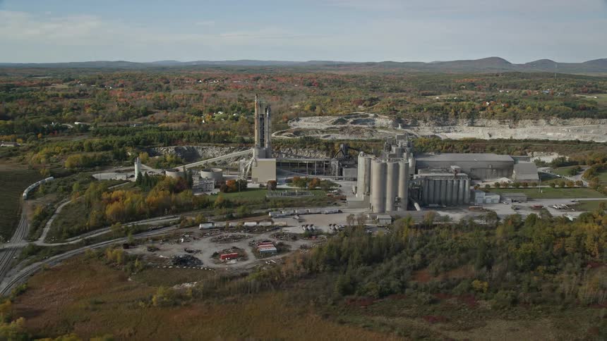 Aerial view of buildings at quarry
