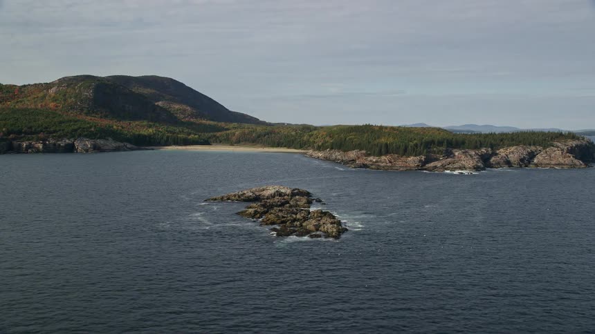 Skyline of the mountainous coast during the day