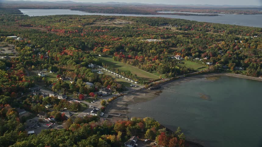 An aerial shot of a communitys busy spot