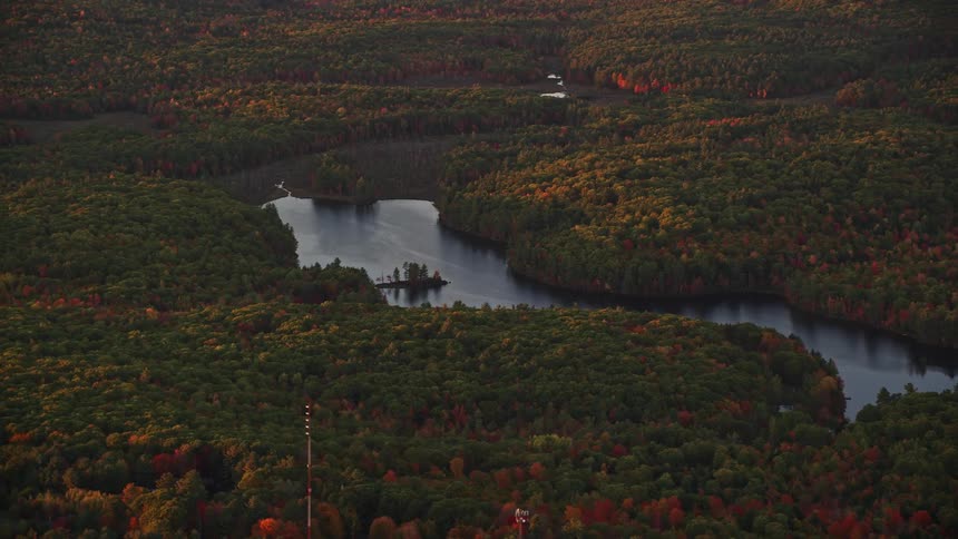 Aerial view of a river through the countryside