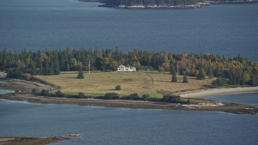 A single home is on the island