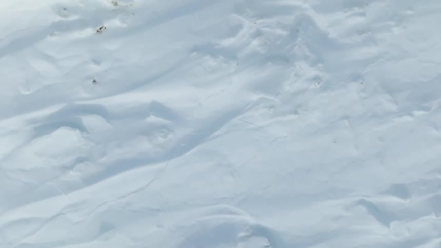 Aerial panorama of arctic snowcovered plains