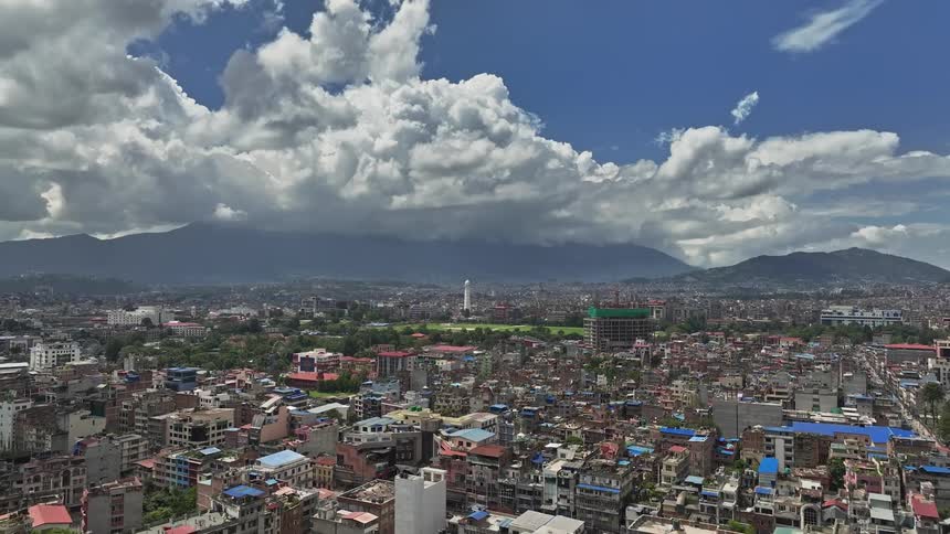 Aerial view of a suburban area in the city