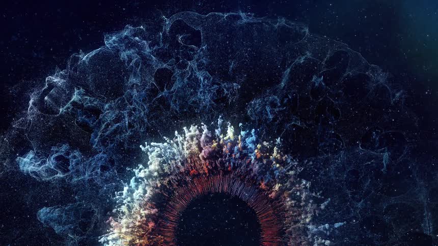 Space phenomenon happening in the starry galaxy