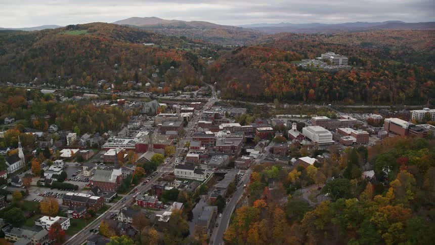 A rural town in the middle of forests