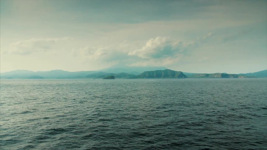 Land seen from out in the ocean