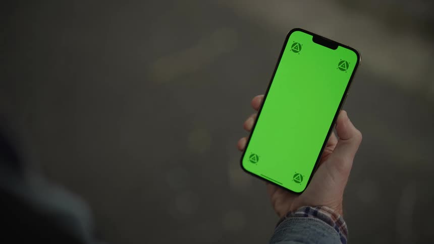 Close up of man holding a smartphone