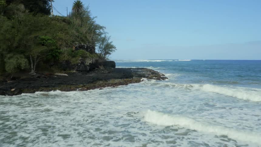 Waves coming ashore on a beautiful beach
