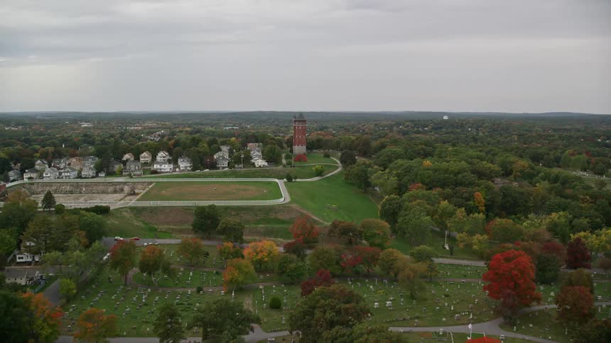 Panorama of an urban city with a fort amidst nature