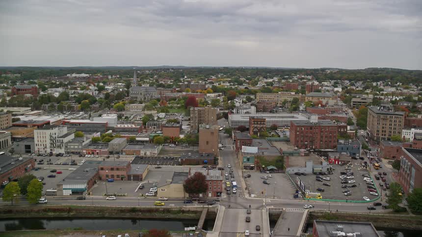 Aerial view of an urban city