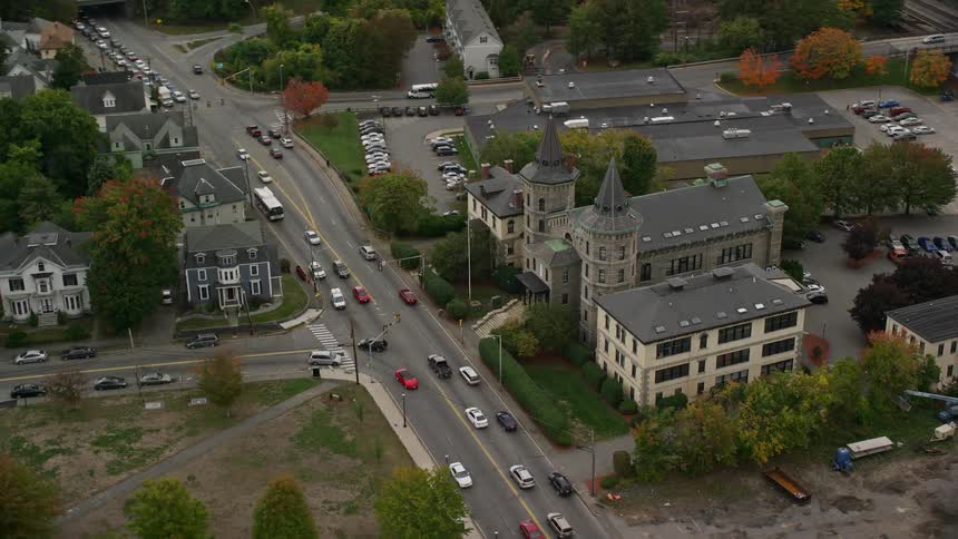 An aerial view of the ohio state reformatory a historical place turned museum provides a unique perspective of this iconic site