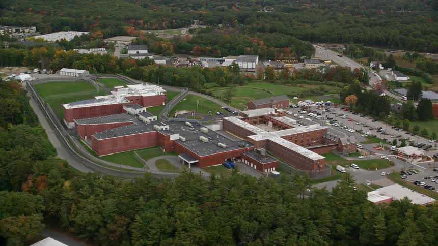 An office building is by the forest