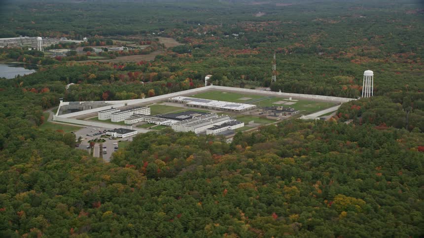 A campus is in the middle of the woods