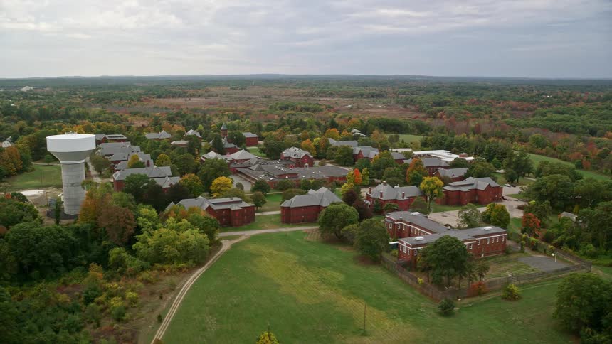 Aerial panorama of a residential complex amidst nature