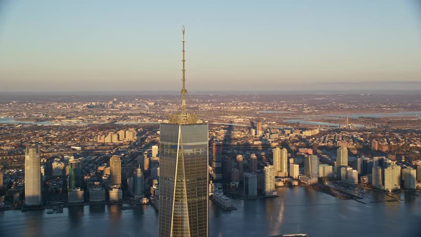 Skyline of a glass skyscraper in a metropolitan city