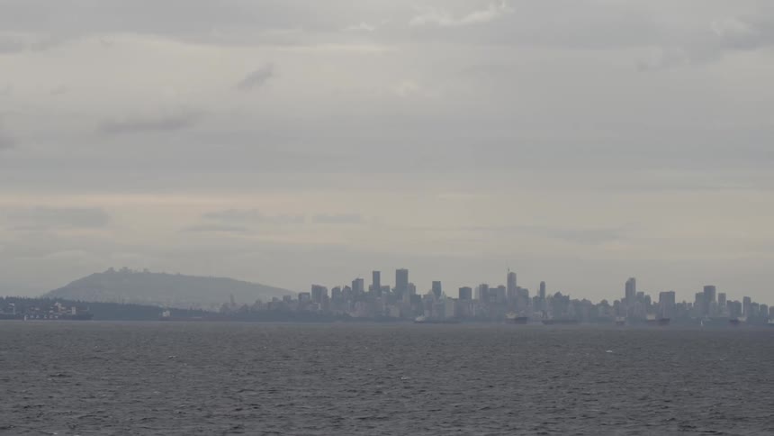 Distant Vancouver viewed from the Sea