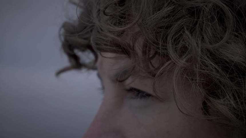 Curly hair of a young boy