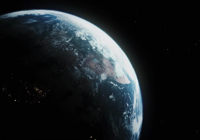Aerial of planet earth seen from space