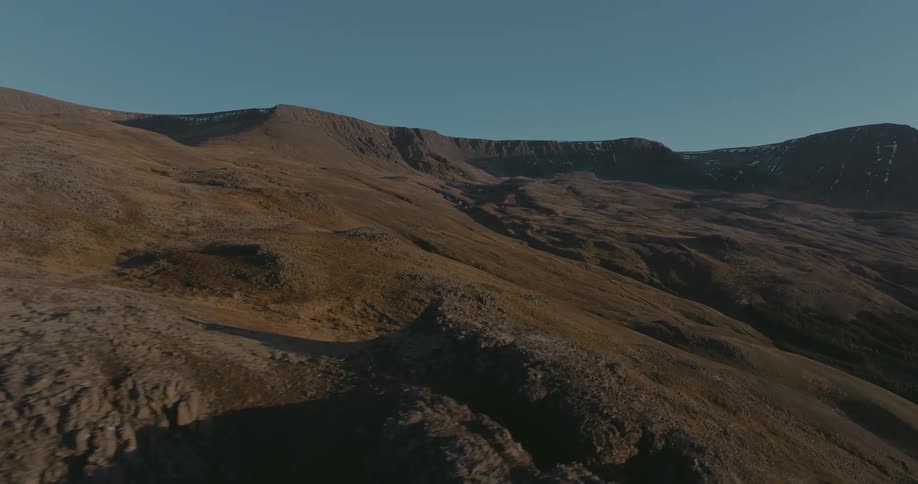 Landscape of a barren mountain slope