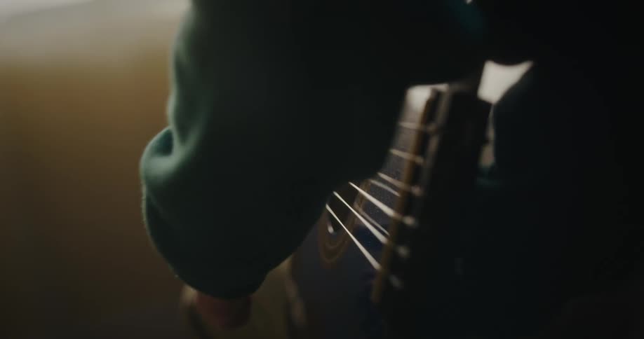 A person playing the guitar