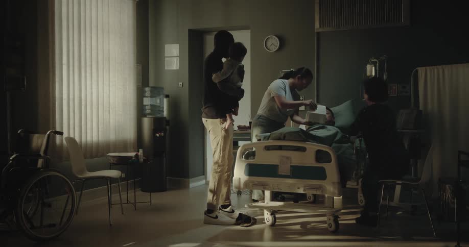 A family of a hospital patient visit