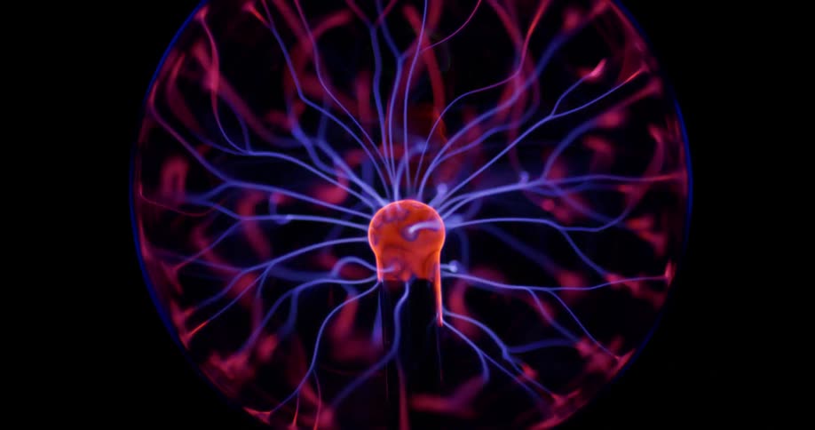 Close up of a plasma light lamp