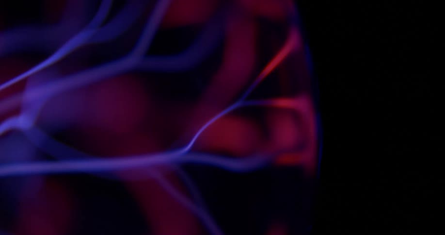 Static electricity moves about inside of plasma globe