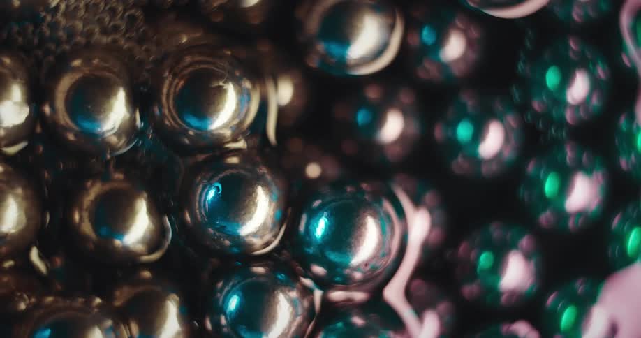 A close up clip of multiple color beads