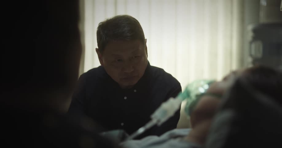 Loving parents take care of their daughter in the hospital