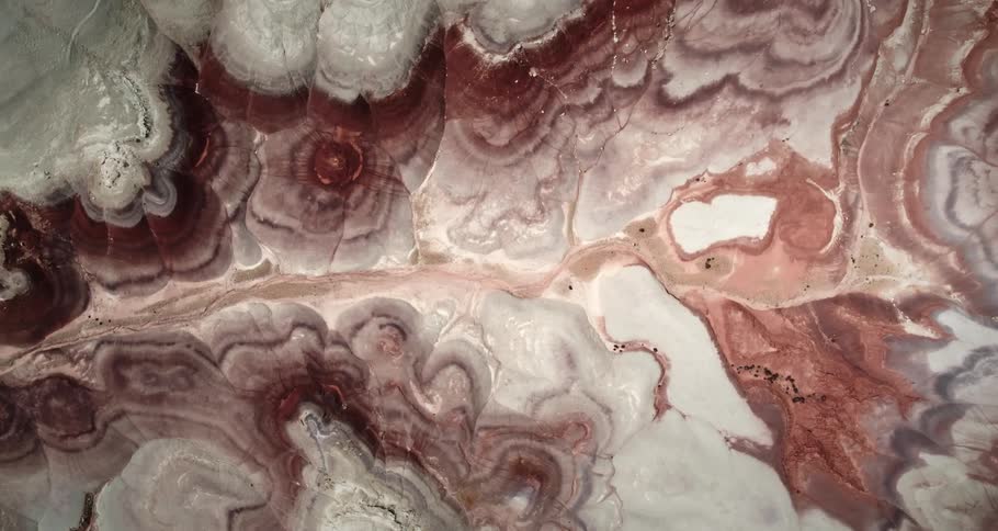 Aerial view of rock formation and in the desert