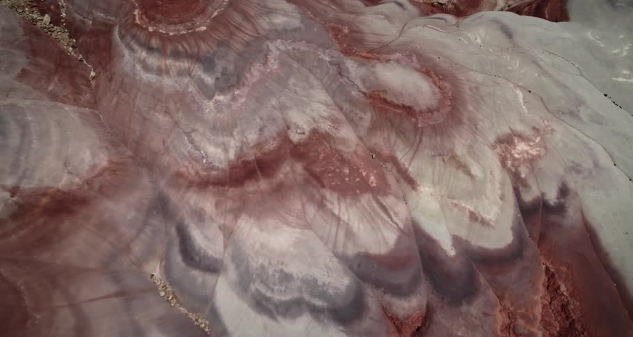 The colorful rings of the bentonite hills in utah